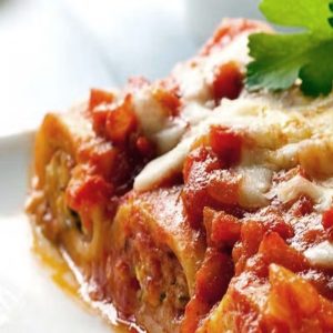 Canelones de Pollo y Ricotta c/bolognesa