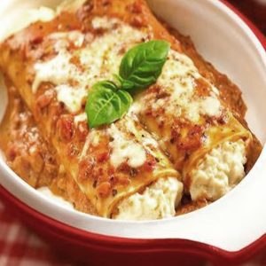 Canelones de Pollo y Ricotta c/Fileto