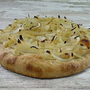Pizza Individual -Masa integral , con cebolla y Muzzarella