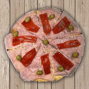 Pizza Individual -Masa integral , con Jamón y Morrón